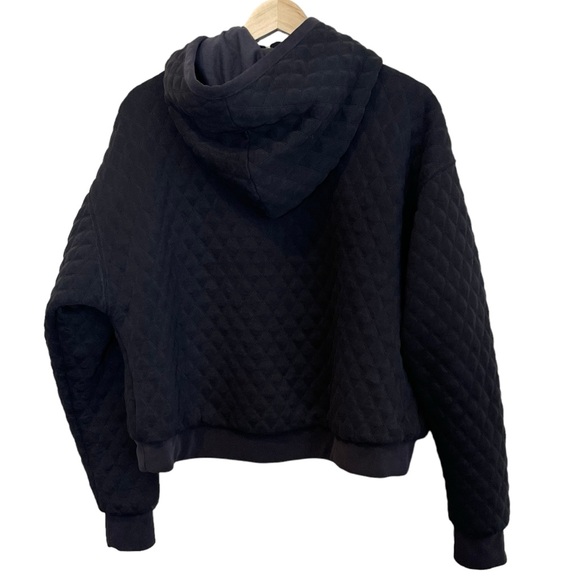 Free People Movement Hibernation Quilted Cropped Hoodie Jacket Size S Black - Picture 3 of 16